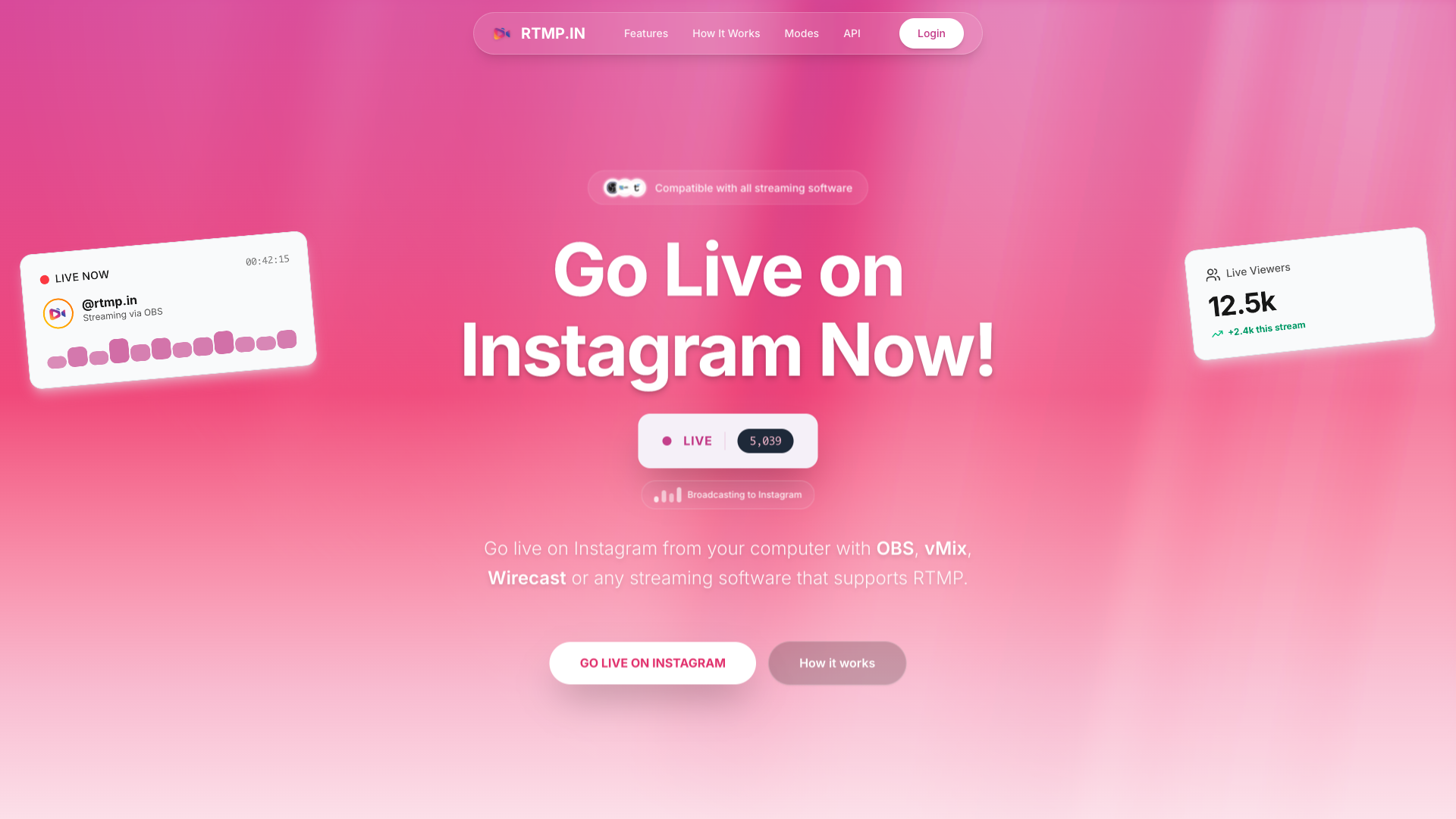 RTMP.IN - Professional Instagram Live streaming platform from your computer